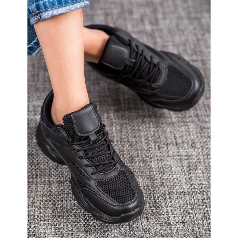 SHELOVET Baskets noires claires 1