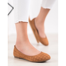 Fama Ballerines ajourées brun 1