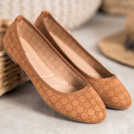 Fama Ballerines ajourées brun 4