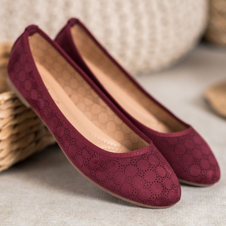 Fama Ballerines ajourées rouge 2