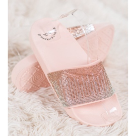 SHELOVET Pantoufles confortables avec zircone cubique rose 1 SHELOVET Pantoufles confortables avec zircone cubique rose 1