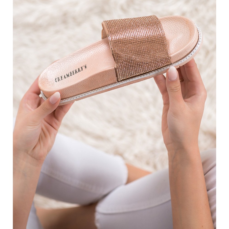 Creamberry'S Chaussons Dorés Avec Cristaux 1