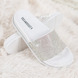 Creamberry'S Chaussons Blancs Avec Cristaux 1