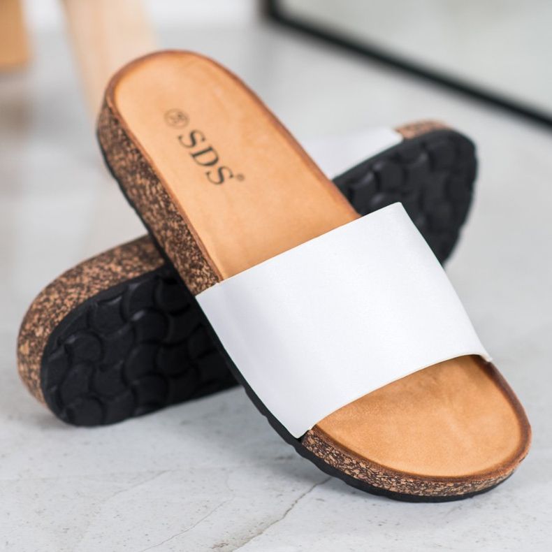 SDS Pantoufles Classiques blanc 1