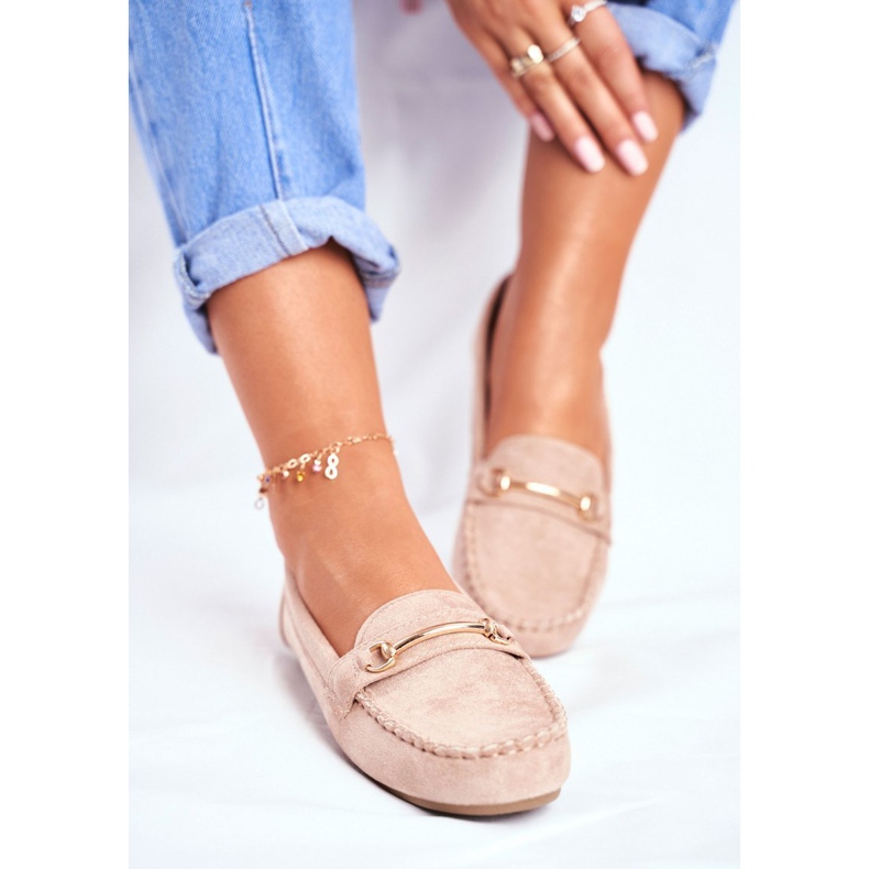 BUGO Mocassins Femme Daim Beige Plongée 1