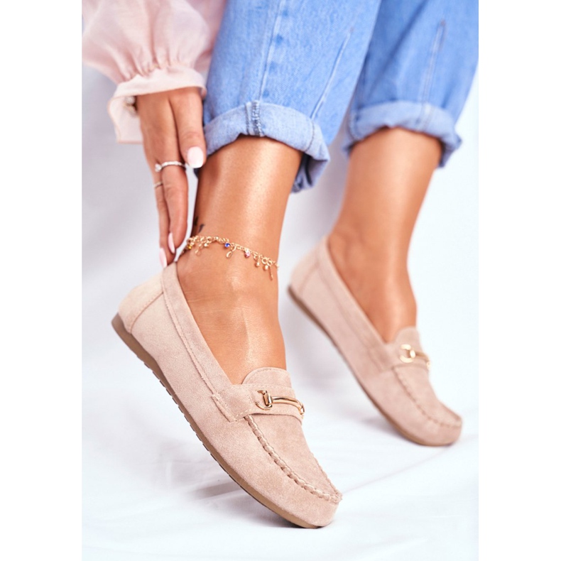 BUGO Mocassins Femme Daim Beige Plongée 2