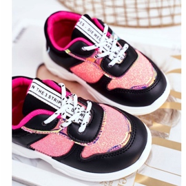FRROCK Chaussures de sport noires Matylda pour enfants avec paillettes multicolore 1