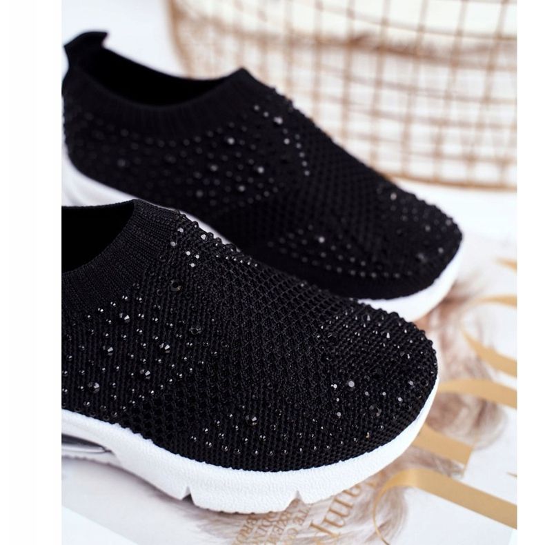 FRROCK Chaussures de sport Linda noires pour enfants avec zircone cubique 1