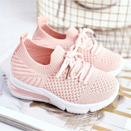 FRROCK Chaussures de Sport Enfant Lacets Rose Lena 1