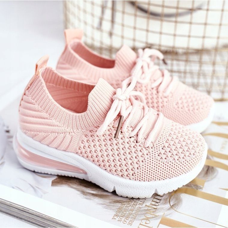 FRROCK Chaussures de Sport Enfant Lacets Rose Lena 1