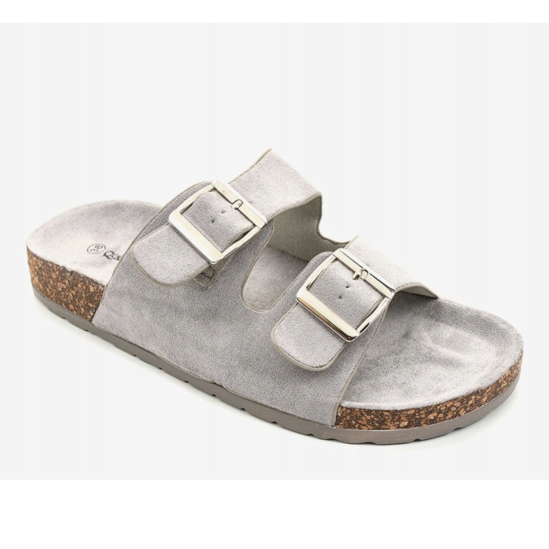 Chaussons gris à boucle BL3100-SF 1