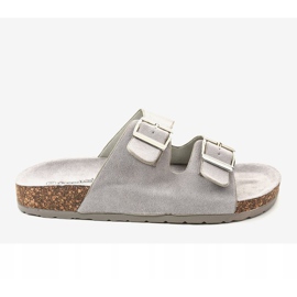 Chaussons gris à boucle BL3100-SF 2