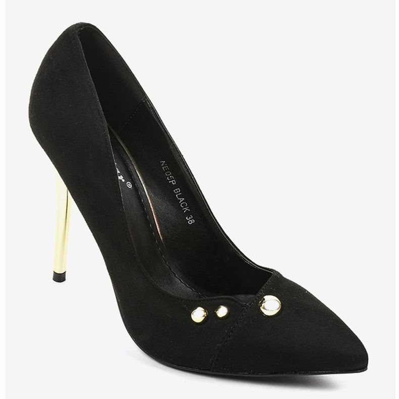 Talons hauts classiques noirs avec clous NE05P 2