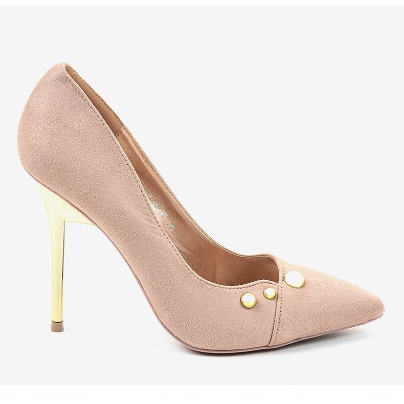 Escarpins beiges classiques avec clous NE05P 2