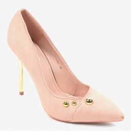 Talons hauts classiques roses avec clous NE05P 1