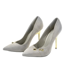 Talons hauts classiques gris avec clous NE05P 2