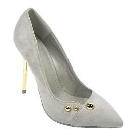 Talons hauts classiques gris avec clous NE05P 1