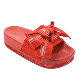 Pantoufles de mode décontractées rouges 218-207 1