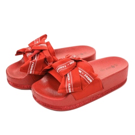 Pantoufles de mode décontractées rouges 218-207 2