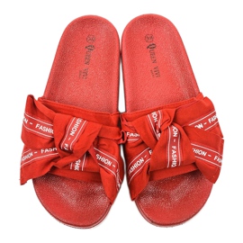 Pantoufles de mode décontractées rouges 218-207 3