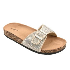 Chaussons L-1032 beiges avec semelle en liège 1