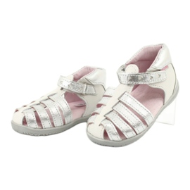 Mazurek Sandales en cuir blanc et argent des filles 245 blanche 2