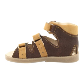 Sandales en cuir préventives jaunes / bronze Mazurek 291 1