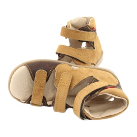Sandales en cuir préventives jaunes / bronze Mazurek 291 4