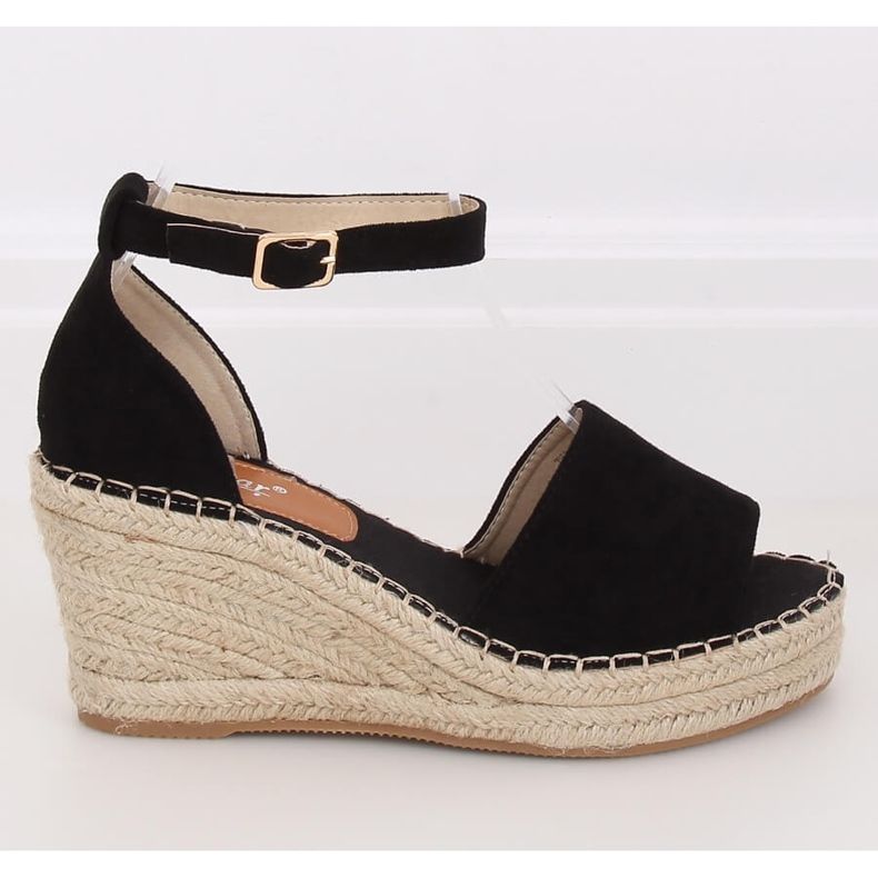 Espadrilles noires sur compensées, noir TU147 Noir le noir 2
