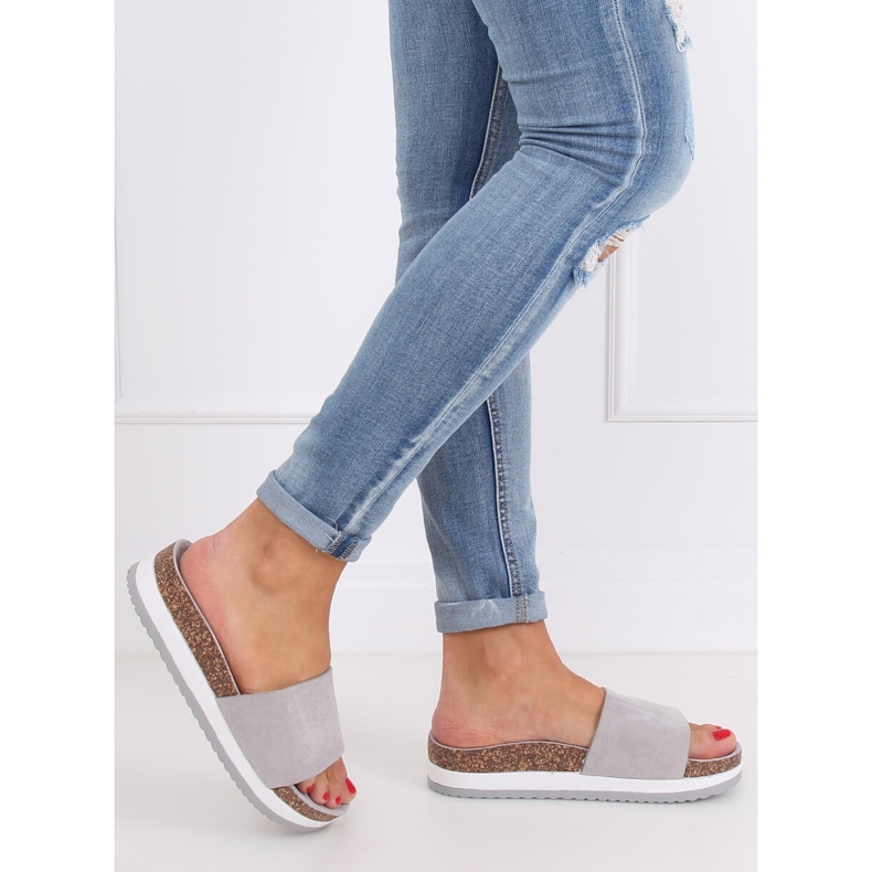 Gris Chaussons femme gris CK184P Gris 2