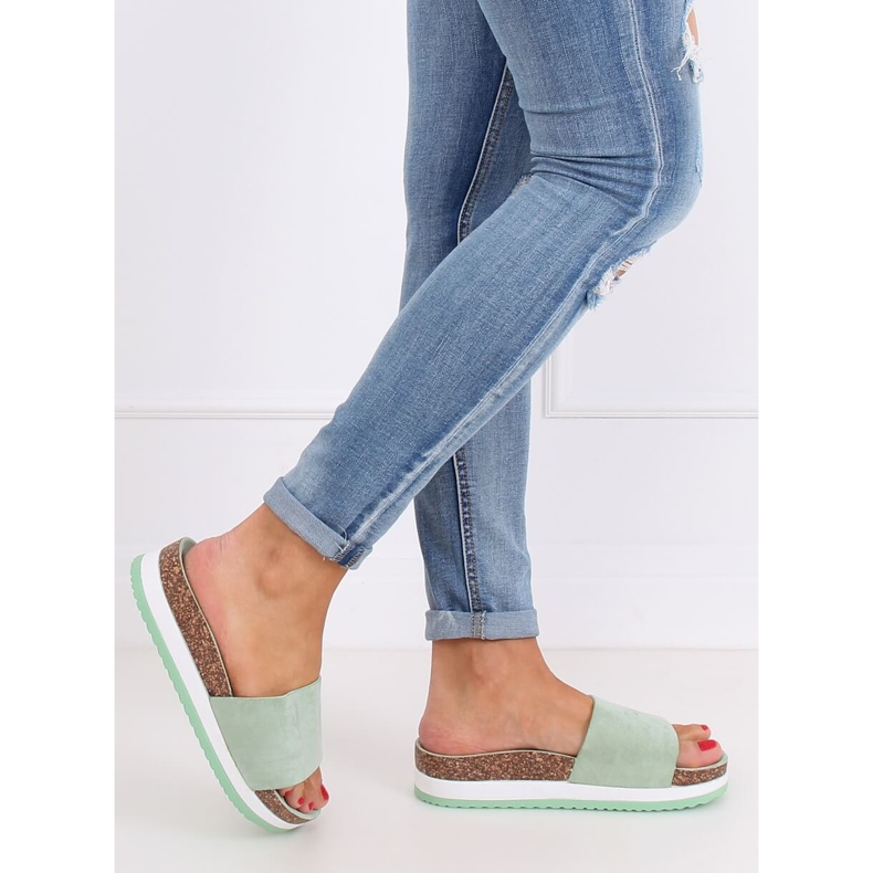 Chaussons femme aigue-marine CK184P Vert 2