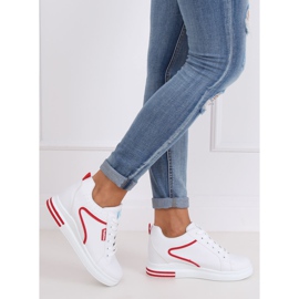 Baskets blanches sur le coin NB337 Rouge 2