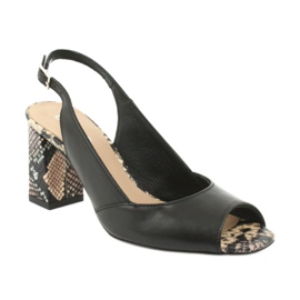 Edeo Sandales pour femmes noires / animaux 3499A-1193 1