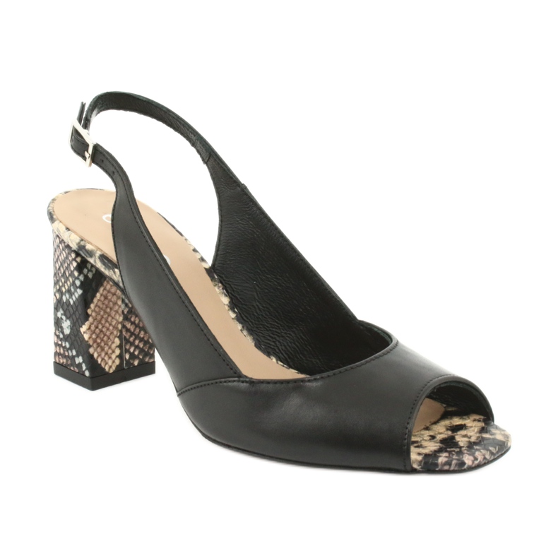 Edeo Sandales pour femmes noires / animaux 3499A-1193 1