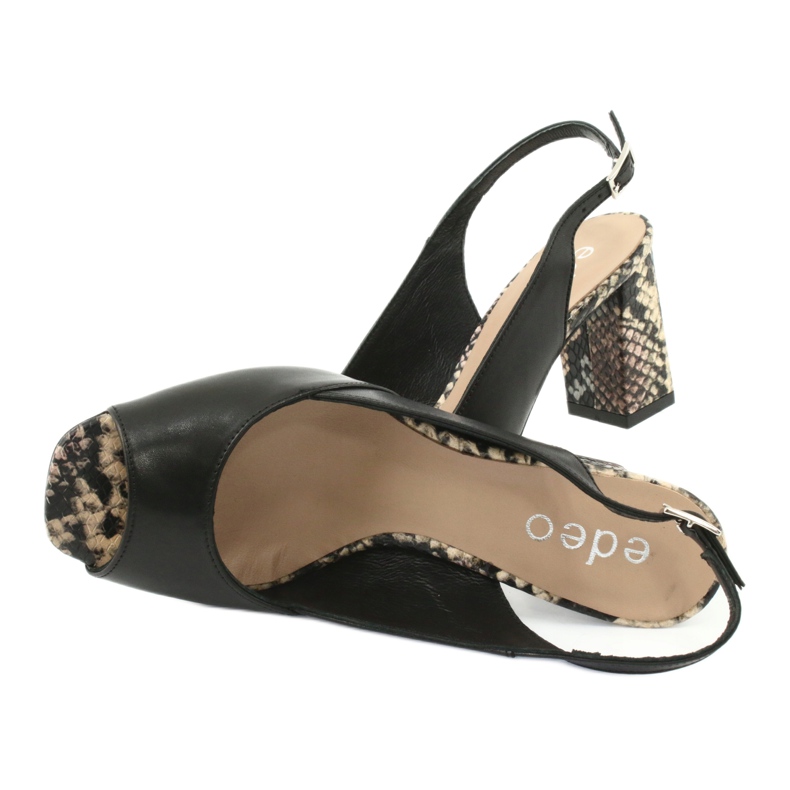 Edeo Sandales pour femmes noires / animaux 3499A-1193 4
