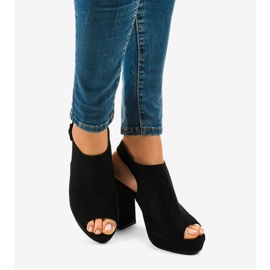 Bottines en daim noir sur le poteau 77-103 le noir 2