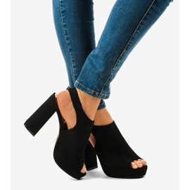 Bottines en daim noir sur le poteau 77-103 le noir 3