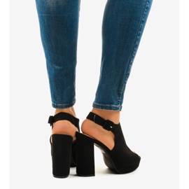 Bottines en daim noir sur le poteau 77-103 le noir 4