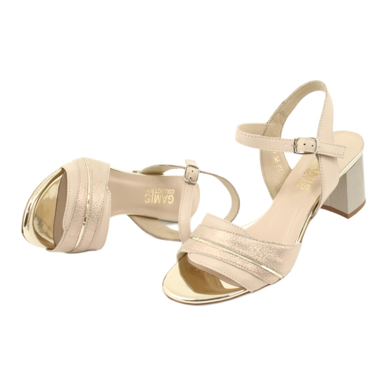 Sandales confortables en cuir Gamis 3940 beige doré 5