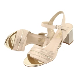 Sandales confortables en cuir Gamis 3940 beige d'or 4