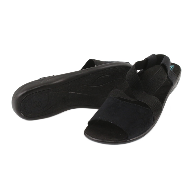 Sandales confortables pour femmes noires Adanex 17498 le noir 2