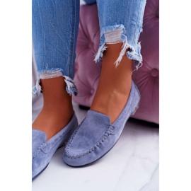 Mocassins Femme Sergio Leone Daim Bleu clair Winted 4
