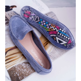 Mocassins Femme Sergio Leone Daim Bleu clair Winted 7