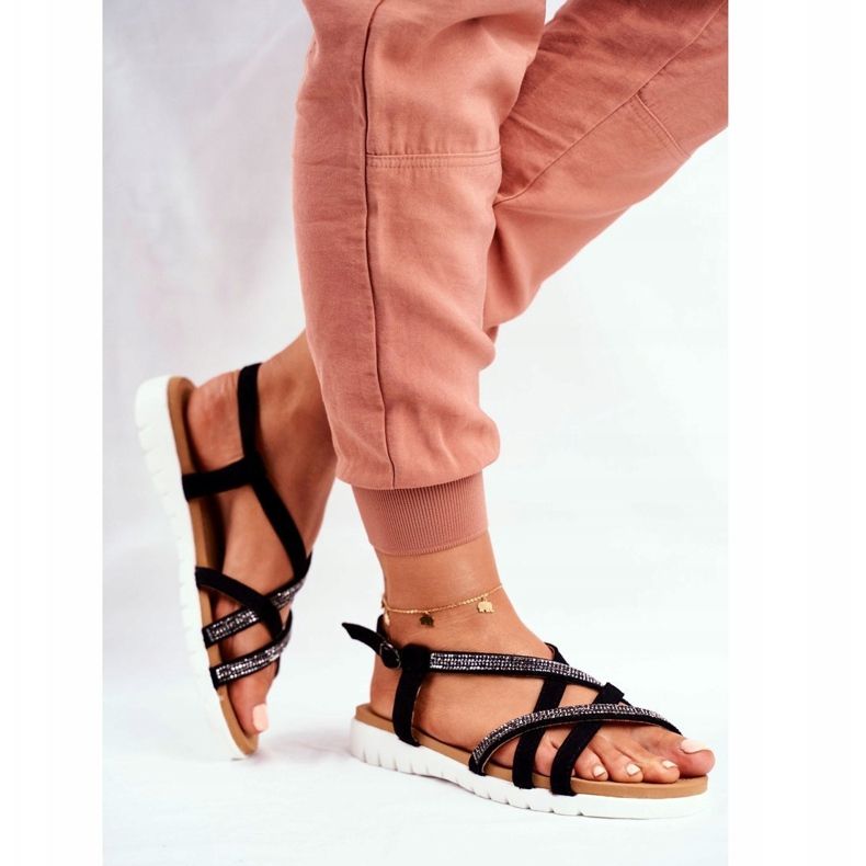 Sandales Femme Lu Boo Avec Cubic Zirconia 406-6 Noir Feen 1