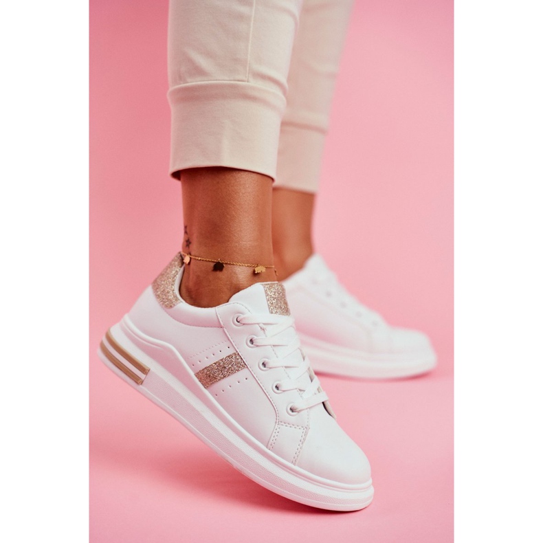 Chaussures Sport Femme Or Blanc Glitter Narval blanche jaune 1