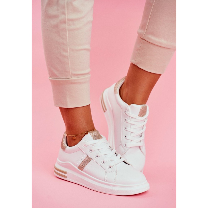 Chaussures Sport Femme Or Blanc Glitter Narval blanche jaune 2