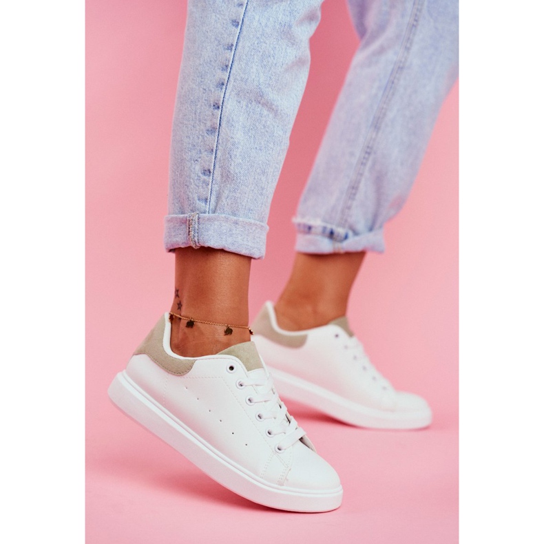 SEA Chaussures de sport pour femmes blanches à talon vert Milly 2