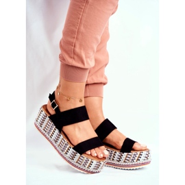 ADY Sandales Pour Femmes Sur La Plateforme Noir Sandy 1