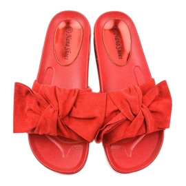 Chaussons décontractés rouges avec un nœud LW-10 3