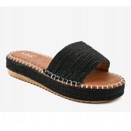 Chaussons espadrilles noires 7970-PL le noir 1
